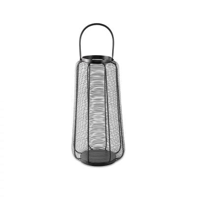 Lanterna Em Metal Preto 60x23x23cm