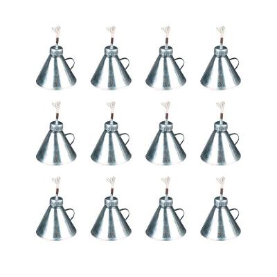 Kit Lamparina Com 12 Peças Em Aço Galvanizado - Cor: Branco