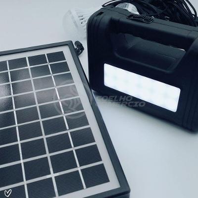 Kit Lanterna Placa Solar Carregador Portatil Emergência