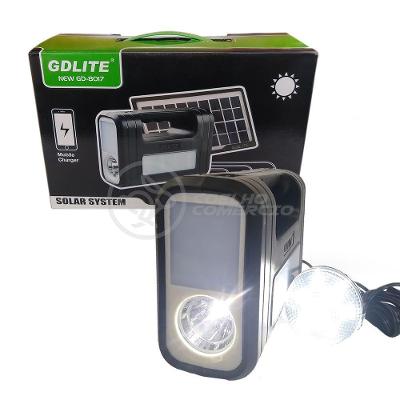Kit Lanterna Placa Solar Carregador Portatil Emergência
