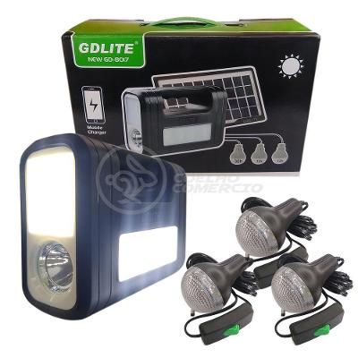 Kit Lanterna Placa Solar Carregador Portatil Emergência