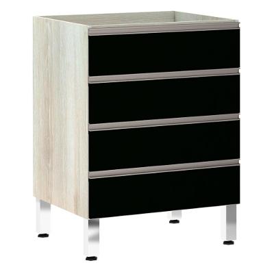 Balcão Sem Tampo 60cm Luci Legno Crem e Preto Tx