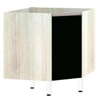 Balcão Sem Tampo Canto Diagonal Luciane Luci Legno Crem e Preto Tx