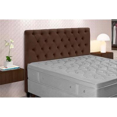 Cabeceira Cama Box Estofada King King Embaixatriz Plus Suede Marrom Taupe - Simbal