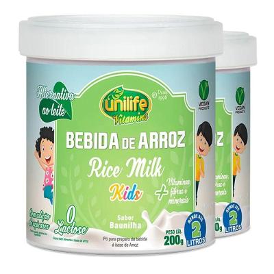 Kit 2 Bebida De Arroz Sem Lactose Kids Unilife 200G