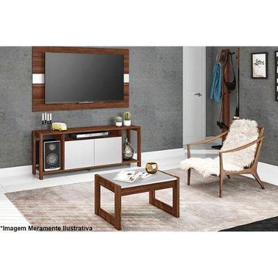 Mesa Centro Sala AZ1022 Branco/Nogal - Tecno Mobili