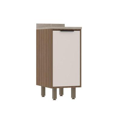 Balcão De Cozinha 40cm 1 Porta Com Tampo Aspen Luciane Móveis Vanilla/beige