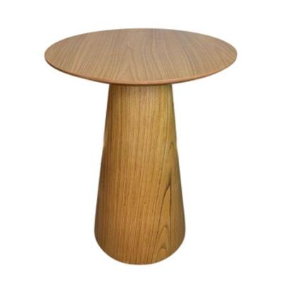 Mesa De Apoio Cone Laminada Em Madeira Natural - Tampo 60 Cm Altura 60 Cm Cor Marrom