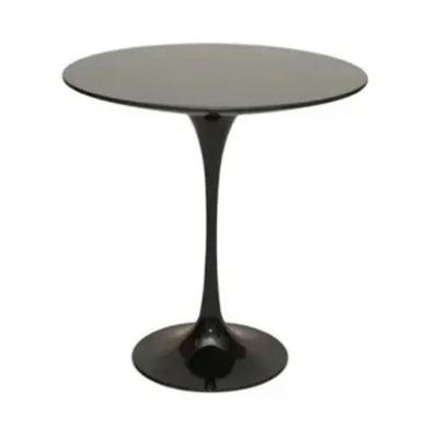 Mesa Lateral Tulipa Saarinen Redonda 51 Cm Laqueada Cor Preto