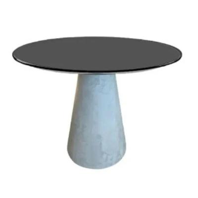 Mesa De Jantar Cone Cimento Queimado 110 Cm Tampo Laqueado Cor Preto