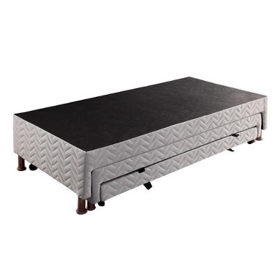 Cama Box Base c/2 Auxiliares Solteiro Universal Rústico Bordado White (88x188x32) - Paropas