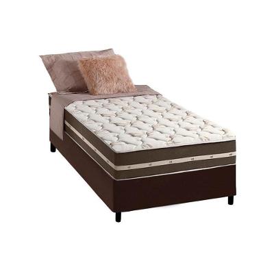 Cama Box Solteiro: Colchão Molas Anjos Superlastic Classic + Base CRC Courano Brown(88x188)