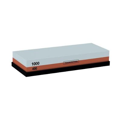 Pedra Para Afiar Profio Com Granulação 400 E 1000 Dupla Face Com Suporte Emborrachado - Tramontina