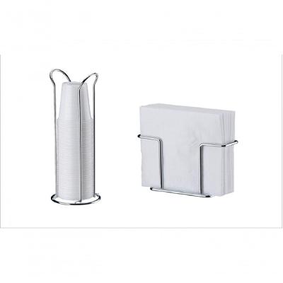 Kit Mesa Aço Carbono Future Porta Copo e Porta Guardanapo