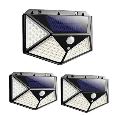 Luminária Solar 100 Leds Branco Quente 3 Unid. Parede