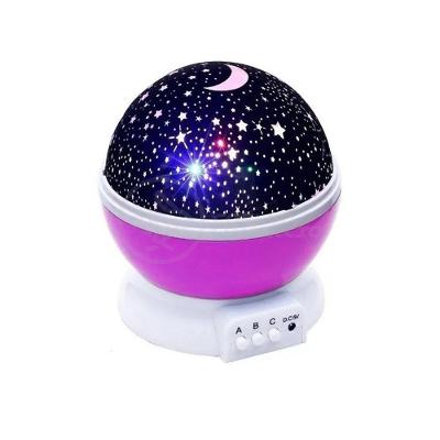 Luminária Projetor Abajur Estrelas Galáxia Universo Giratório Céu Roxo Presente Para Namorados