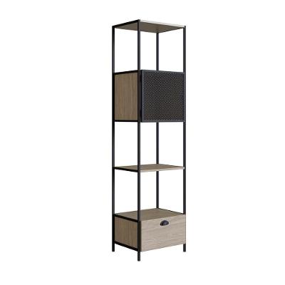 Estante York 180cm 1 Porta Estrutura Preto Fosco - Hanover