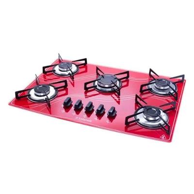 Cooktop Lines 5 Bocas Safanelli Vermelho Bivolt