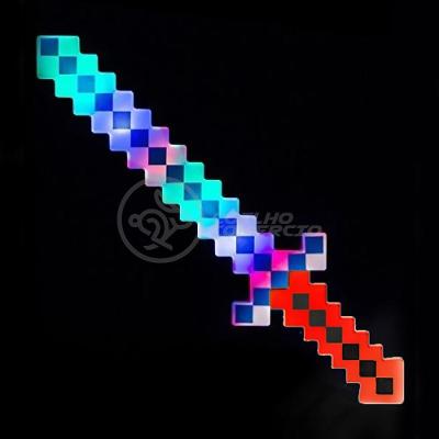 Espada Pixel 58Cm Diamante Som E Luz À Pilha Vermelho