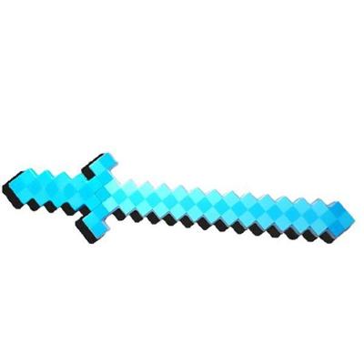 Brinquedo Espada Pixel 58Cm Diamante Com Som E Luz À Pilha - Azul