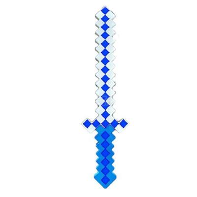 Brinquedo Espada Pixel 58Cm Diamante Com Som E Luz À Pilha - Azul
