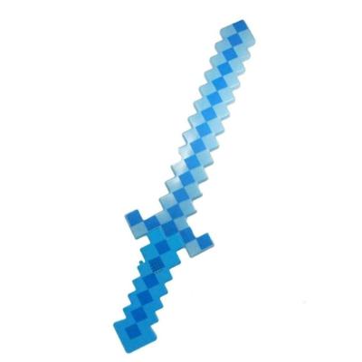 Brinquedo Espada Pixel 58Cm Diamante Com Som E Luz À Pilha - Azul