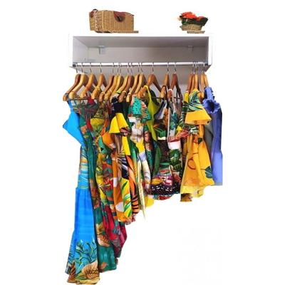 Arara de Parede Cabide Metal Closet Loja 1,10m Magia Móveis