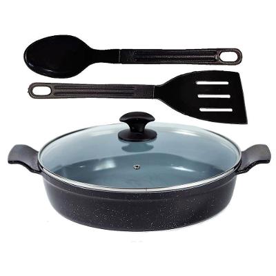 Frigideira Preto Liso Antiaderente Cerâmica Talher 02 Aa30Cm