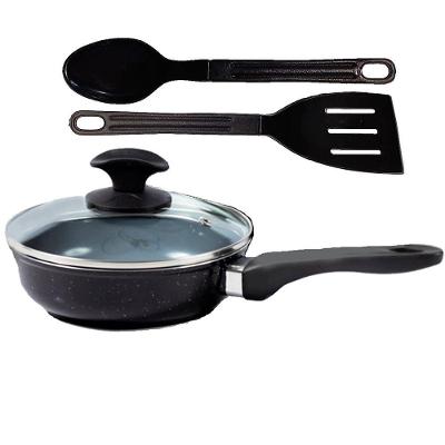 Frigideira Preto Liso Antiaderente Cerâmica Talher 02 Cb16Cm