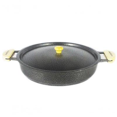 Frigideira Alumínio Craqueada Alça Meia Lua 30Cm Preto