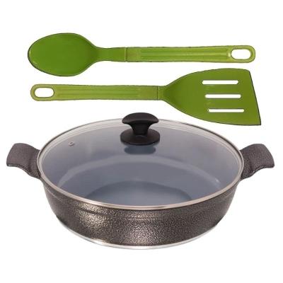 Frigideira Preto Craq Antiaderente Cerâmica Talher 04 Aa30Cm
