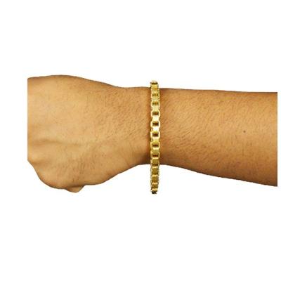 Pulseira De Cubinho Elo Duplo 6Mm Moeda Antiga Nao Enferruja