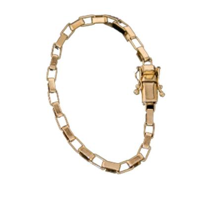 Pulseira Tijolio De Moeda Antiga Fecho Lateral Duplo 5Mm