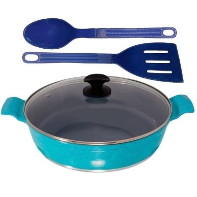 Frigideira Azul Antiaderente Em Cerâmica Talher 01 Aa 30Cm