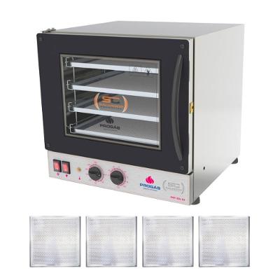 Kit - Forno Turbo Prp-004 127v Preto + 4 Assadeiras - Progás 127v