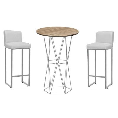 Kit Mesa Bistrô E 2 Banqueta Branco Branco