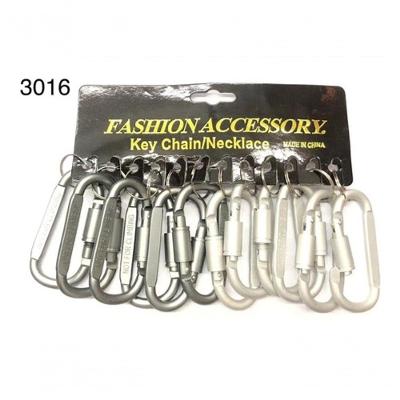 Kit 12 Chaveiro Mosquetão 3016 Metal Alumínio Fumê