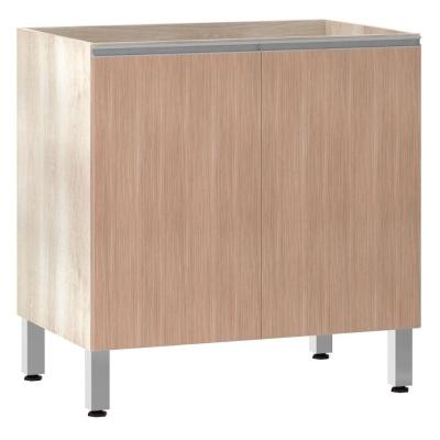 Balcão De Cozinha Sem Tampo 80cm 2 Portas Lis Luciane Móveis Legno Crema Com Cumaru
