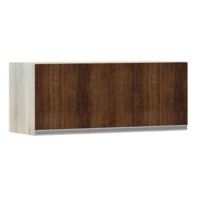 Armário Para Cozinha Basculante 90 Cm 1 Porta Lis Luciane Móveis Legno Crema Com Nogueira Dourado