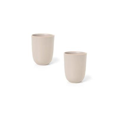 Jogo De Caneca Copa E Cia 2 Peças Vivant Em Cerâmica Areia