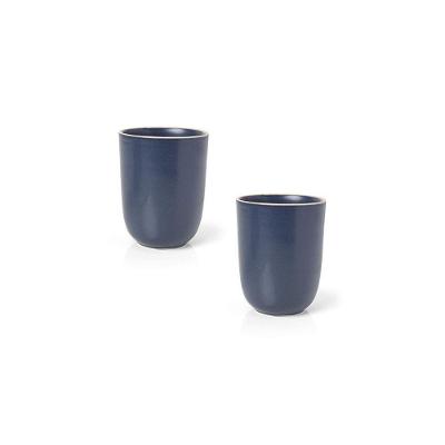 Jogo De Caneca Copa E Cia 2 Peças Vivant Em Cerâmica Azul