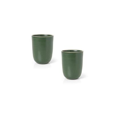 Jogo De Caneca Copa E Cia 2 Peças Vivant Em Cerâmica Verde