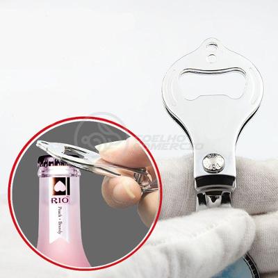 Cortador Unha Com Lixa Aço Inox Abridor Garrafa Redondo