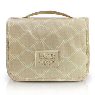Necessaire Com Gancho Para Viagem Estampa Listrada Jacki Design Creme