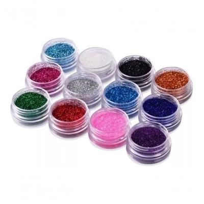 Kit Com 12 Potinhos Com Glitter Brilho Purpurina Para Unha