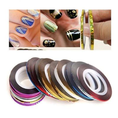 Kit 10 Fitas Metalizadas Adesiva Películas Fio De Ouro