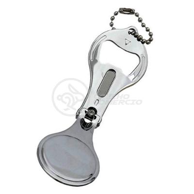 Cortador Unha Com Lixa Aço Inox Abridor Garrafa Redondo