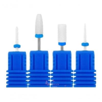 4 Broca Cerâmica Profissional Unha Gel Acrigel Porcelana N6
