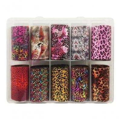 Kit Pote De 10 Foil Unha Decoração Cores Estilo Manicure