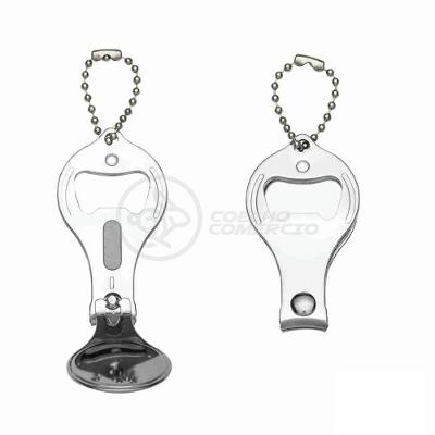 Kit 10 Cortador Unha C/ Lixa Inox Abridor Garrafa Chaveiro